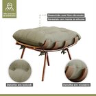 Poltrona Costela Com Puff Costela M06  Cobre/linho Bege