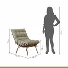 Poltrona Costela Com Puff Costela M06  Cobre/linho Bege