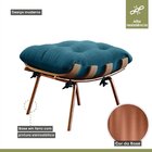 Poltrona Costela Com Puff Costela M06  Cobre/linho Jeans Azul