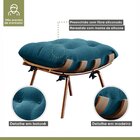 Poltrona Costela Com Puff Costela M06  Cobre/linho Jeans Azul