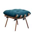 Poltrona Costela Com Puff Costela M06  Cobre/linho Jeans Azul