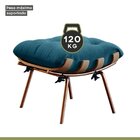 Poltrona Costela Com Puff Costela M06  Cobre/linho Jeans Azul