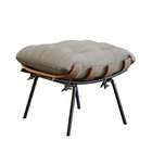 Poltrona Costela Com Puff Costela M06  Preto/linho Areia