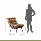 Poltrona Costela Com Puff Costela M07  Cobre/courino Hibrido