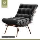 Poltrona Costela Com Puff Costela M07  Cobre/courino Preto