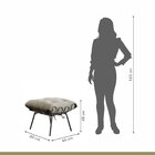 Poltrona Costela Com Puff Costela M07  Preto/linho Areia