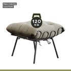 Poltrona Costela Com Puff Costela M07  Preto/linho Areia