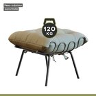 Poltrona Costela Com Puff Costela M07  Preto/linho Bege