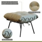 Poltrona Costela Com Puff Costela M07  Preto/linho Bege