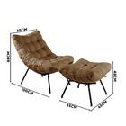 Poltrona Costela Com Puff Linho Bege Martin Shop Jm