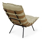 Poltrona Costela Com Puff Linho Bege - Meu Lar Decorações De