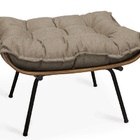 Poltrona Costela Com Puff Linho Castor - Meu Lar Decorações D