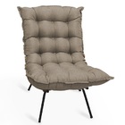 Poltrona Costela Com Puff Linho Castor - Meu Lar Decorações D