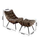 Poltrona Costela Com Puff Linho Tabaco Martin Boutique Confor