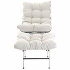 Poltrona Costela Com Puff Preto Areia