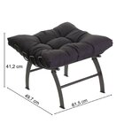 Poltrona Costela Com Puff Preto/preto