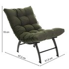 Poltrona Costela Com Puff Preto/verde Militar