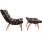 Poltrona Costela Com Puff Rose Gold Preto