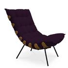 Poltrona Costela Com Puff Roxo