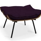 Poltrona Costela Com Puff Roxo