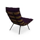 Poltrona Costela Com Puff Roxo