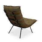 Poltrona Costela Com Puff Suede Cappuccino - Meu Lar Decoraçõ