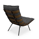 Poltrona Costela Com Puff Suede Grafite - Meu Lar Decorações