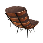 Poltrona Costela Com Puff Suede Marrom - Vallisa Decor