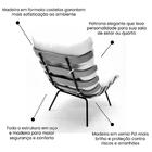 Poltrona Costela Com Puff Tecido Veludo Cappuccino