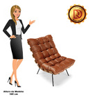 Poltrona Costela Corano Base Metálica Preto M11 - D'rossi - N