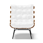 Poltrona Costela Corano Branco Base Metálica Preto - D'rossi