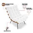 Poltrona Costela Corano Branco Base Metálica Preto - D'rossi