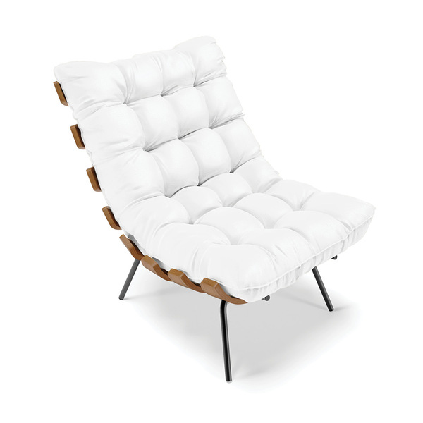 Poltrona Costela Corino Base Metálica Preto M11 - D'rossi - B