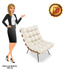 Poltrona Costela Corino Base Metálica Preto M11 - D'rossi - B