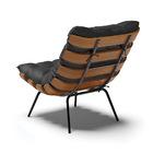 Poltrona Costela Corino Base Metálica Preto M11 - D'rossi - P