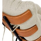 Poltrona Costela Decorativa Base Fixa Linho Bege - Amarena Mó