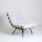 Poltrona Costela Decorativa Com Puff Sala De Estar