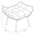 Poltrona Costela Decorativa Com Puff Sala De Estar