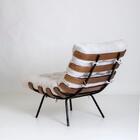 Poltrona Costela Decorativa Com Puff Sala De Estar