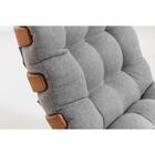 Poltrona Costela Decorativa Sala De Estar Linho Cinza