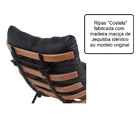 Poltrona Costela E Banqueta Suede Marrom Natural Artezanal