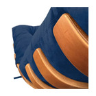 Poltrona Costela E Puff  Suede Azul Marinho - Vallisa Decor