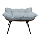 Poltrona Costela E Puff Costela - Moveis Roperi - Linho Cinza