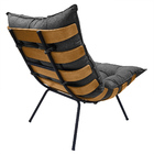 Poltrona Costela E Puff Costela - Moveis Roperi - Linho Grafi