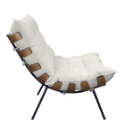 Poltrona Costela E Puff Costela Suede Bege - Wed Decor