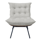 Poltrona Costela E Puff Costela Suede Bege - Wed Decor