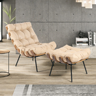 Poltrona Costela Em Couro Platinum Decor Bege