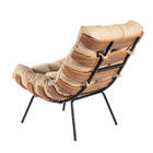 Poltrona Costela Em Couro Platinum Decor Bege