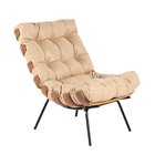 Poltrona Costela Em Couro Platinum Decor Bege