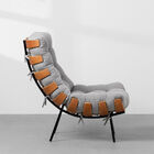 Poltrona Costela Encosto Alto - Cinza